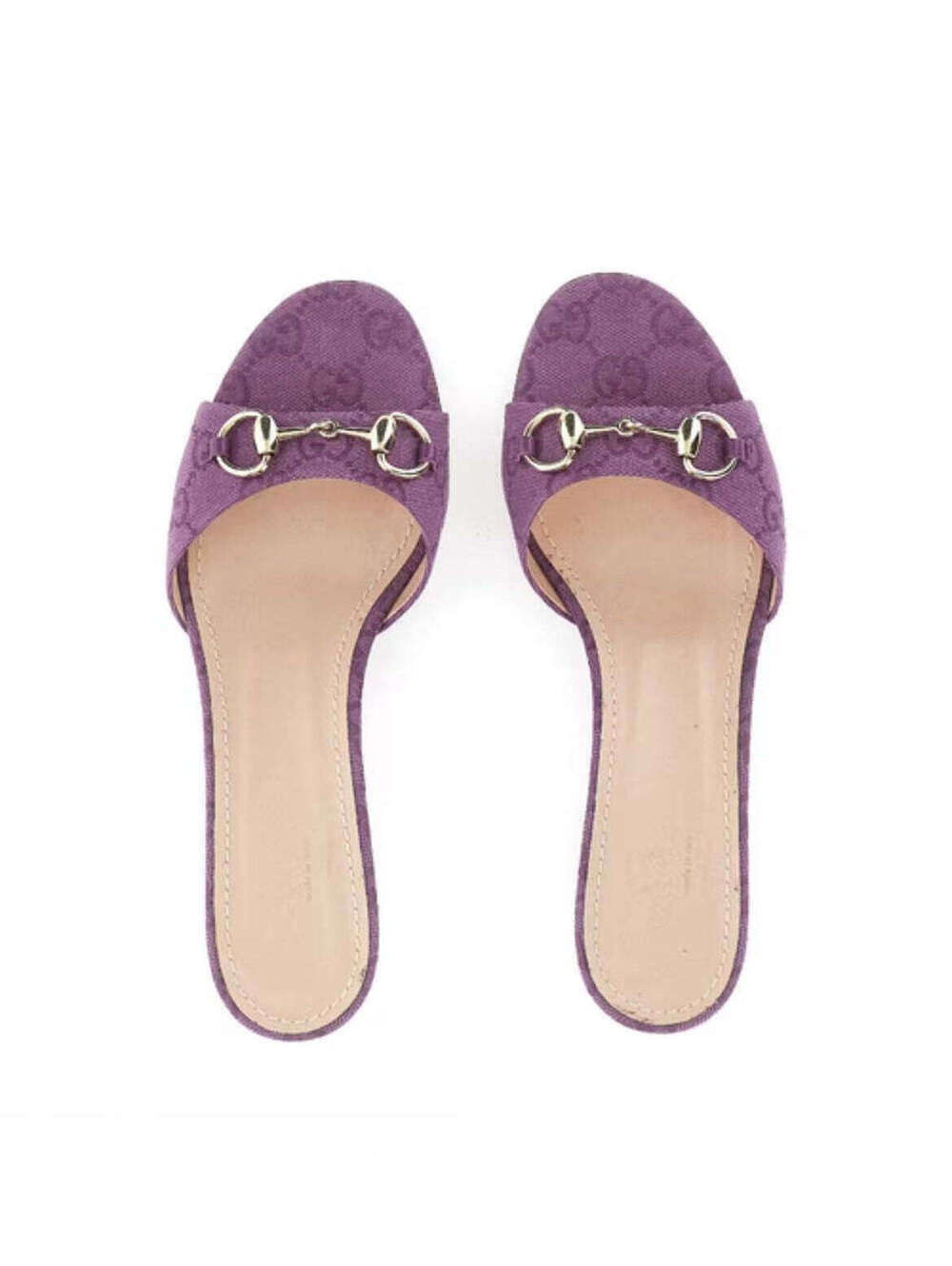 Gucci Horsebit GG Canvas Sandals(PLEASE REQUEST YOUR SIZE BEFORE PURCHASING) - Picture 2 of 4